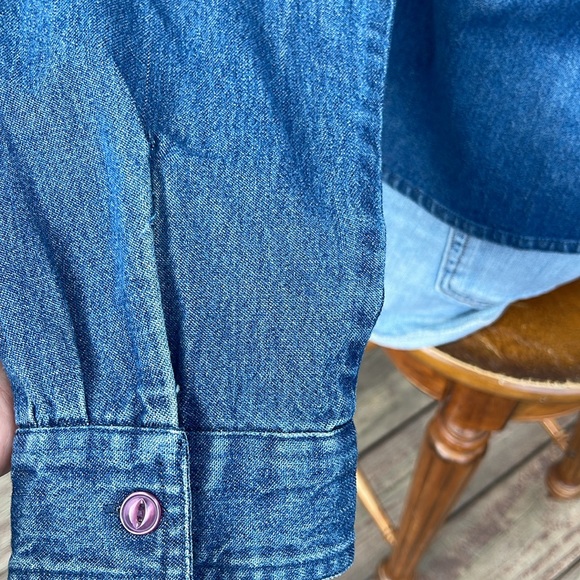Vintage Paul Harris Design Embroidered Button Denim Shirt Size Large- Runs Small - Picture 5 of 7